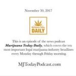 Thursday, November 30, 2017 Headlines | Marijuana Today Daily News